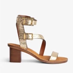 Zadig & Voltaire Cecilia Crinkled Caprese Sandals size 8